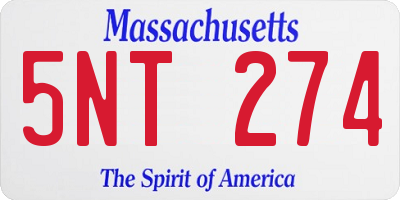 MA license plate 5NT274