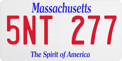 MA license plate 5NT277