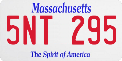 MA license plate 5NT295