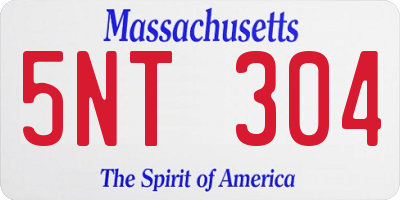 MA license plate 5NT304