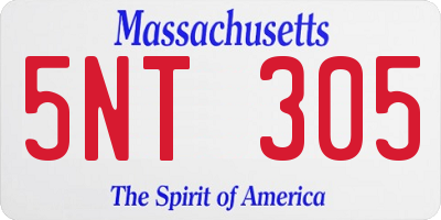 MA license plate 5NT305