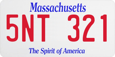 MA license plate 5NT321