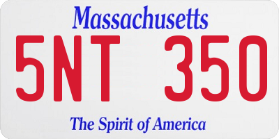MA license plate 5NT350