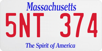 MA license plate 5NT374