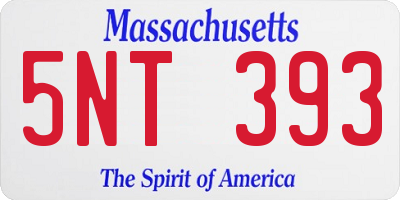 MA license plate 5NT393