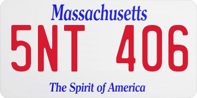 MA license plate 5NT406