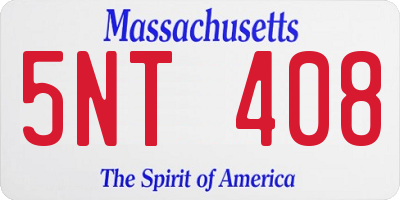 MA license plate 5NT408