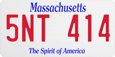 MA license plate 5NT414