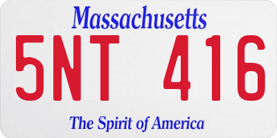 MA license plate 5NT416
