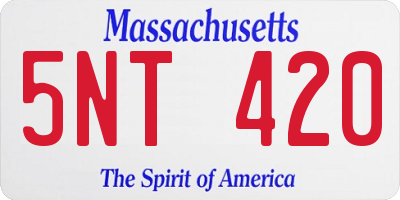 MA license plate 5NT420