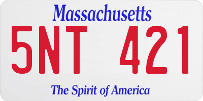 MA license plate 5NT421