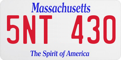 MA license plate 5NT430