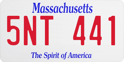 MA license plate 5NT441