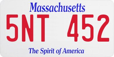 MA license plate 5NT452