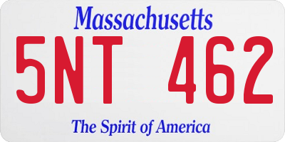 MA license plate 5NT462