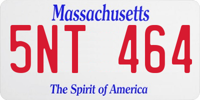 MA license plate 5NT464