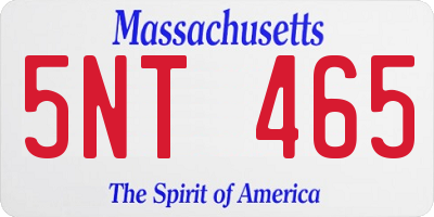 MA license plate 5NT465
