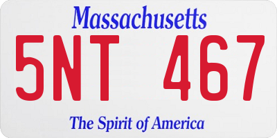 MA license plate 5NT467