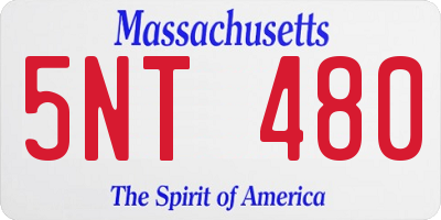 MA license plate 5NT480