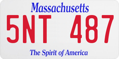 MA license plate 5NT487