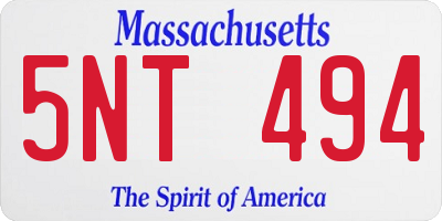 MA license plate 5NT494