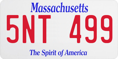 MA license plate 5NT499