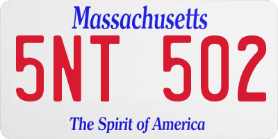 MA license plate 5NT502