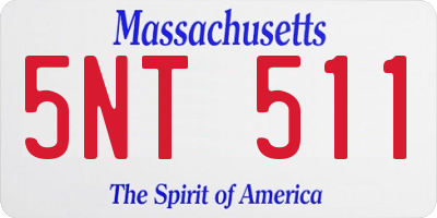 MA license plate 5NT511