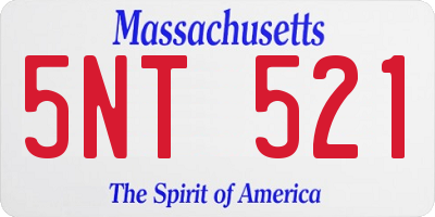 MA license plate 5NT521