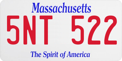 MA license plate 5NT522