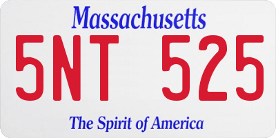 MA license plate 5NT525