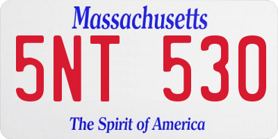 MA license plate 5NT530