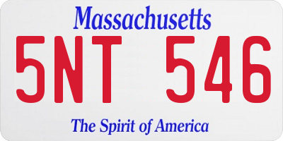 MA license plate 5NT546