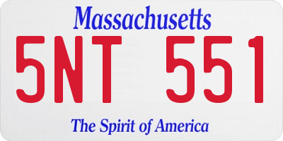 MA license plate 5NT551