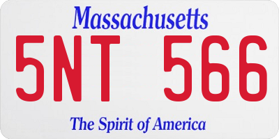 MA license plate 5NT566