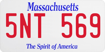 MA license plate 5NT569