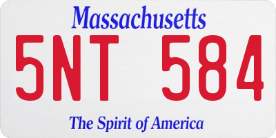 MA license plate 5NT584