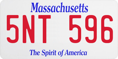 MA license plate 5NT596