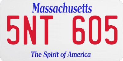 MA license plate 5NT605