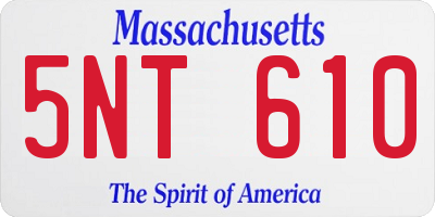 MA license plate 5NT610