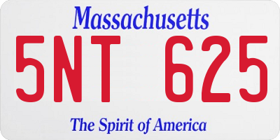 MA license plate 5NT625