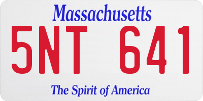 MA license plate 5NT641