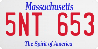 MA license plate 5NT653