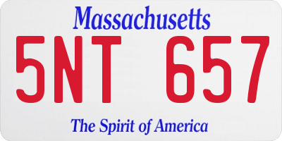 MA license plate 5NT657