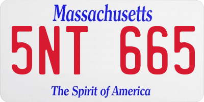 MA license plate 5NT665