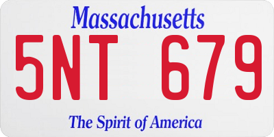 MA license plate 5NT679