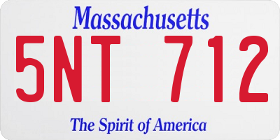 MA license plate 5NT712