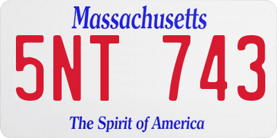 MA license plate 5NT743
