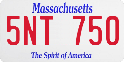 MA license plate 5NT750