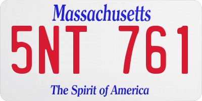 MA license plate 5NT761